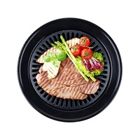 Poêle ronde à charbon de bois pour barbecue de camping antiadhésif noir portable japonais adaptée à la cuisinière à gaz plaque de gril de vente chaude