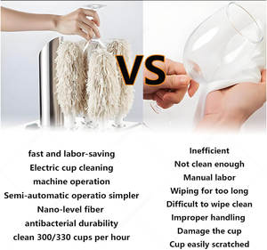 Machine à polir les verres à vin électriques, polisseuse de verres commerciale, avec lave-verres à 3/5/8 têtes - Product Image 4