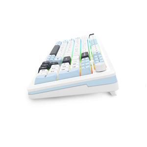 Tastiera meccanica da gioco cablata + 2.4G + BT 3 modalità interruttore in legno di argentato tastiera da gioco personalizzata con manopola - Product Image 6