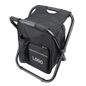 Silla plegable personalizada para acampar y pescar, bolsa de hielo portátil para Picnic al aire libre, mochila aislante