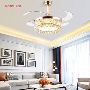 พัดลมเพดานคริสตัลแบบมองไม่เห็นพร้อมไฟพัดลมพร้อมรีโมทควบคุม - Product Image 1