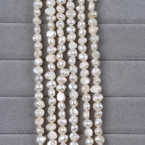 Nouvelles perles d'eau douce baroques en gros, 5-6 mm, naturelles, irrégulières, en vrac, à percer, à deux faces, légères, perles d'eau douce de Zhuji - Product Image 3