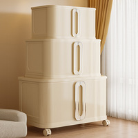 Boîte de Rangement Cadenassable en Plastique PP pour Chambre avec Installation Gratuite, Organisateur Pliable Amovible pour Jouets et Garde-Robe
