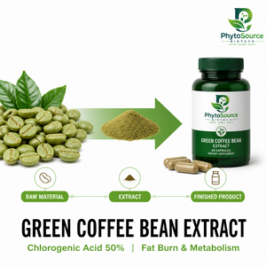 Extracto de Grano de Café Verde en Polvo, Extracto Herbal con Ácido Clorogénico al 50%, Grado Alimenticio, en Botella - Product Image 1