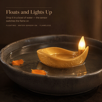 Diya LED doré métallique pour Diwali, articles cadeaux de luxe pour Diwali, bougies LED pour Diwali, ensembles de bougies pour invités