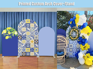 Fondo de <span class=keywords><strong>arco</strong></span> de Chiara de estilo mediterráneo español, Fondo de tela de tensión de estilo Azulejo, <span class=keywords><strong>arco</strong></span> de fondo de boda - Product Image 6