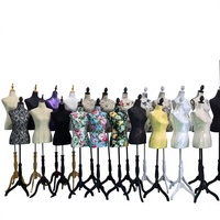 Mannequin de couture femme mi-corps en mousse recouvert de tissu, imprimé, à épingler, pour présentation de robes de mariée et vêtements, taille adulte