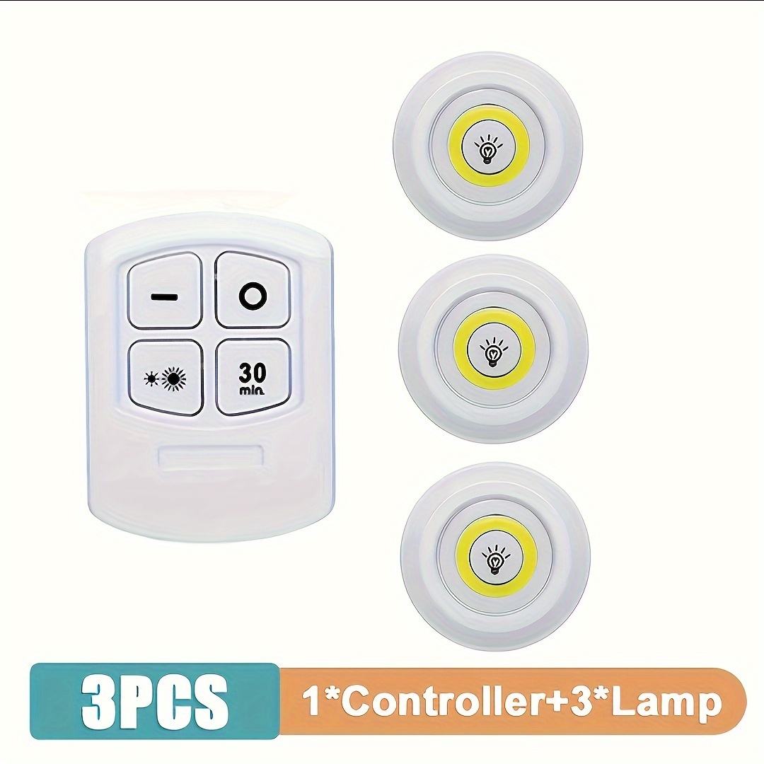 One remote control comes with 3 COB LEDs/white lights