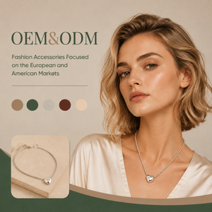 สร้อยคอจี้รูปหัวใจแบบเรียบง่าย ชุบเงิน พร้อมลูกปัด ขายส่งแบบ OEM ODM สำหรับผู้หญิง - Product Image 1