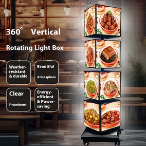 Sàn ngoài trời LED bảng hiển thị dọc hộp Đèn menu biển quảng cáo treo di động dấu hiệu phát sáng cán xoay hiển thị trong nhà - Product Image 1