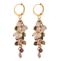 Boucles d'oreilles pendantes bohèmes pour femme, en pierres naturelles (Tourmaline, Lapis Lazuli), perles en forme de grappe, avec pampille et crochet, bijoux de charme pour mariage et fête