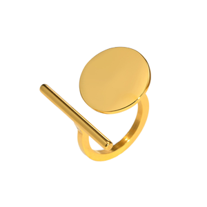 Wholesale Geometric Adjustable Unique Stainless Steel 18K Gold Plated Non Tarnish Wedding Finger <b>Rings</b> High Quality Fashion - Product Image 1