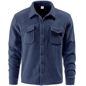 Chemise polaire à manches longues pour homme, vêtement de travail, veste de chasse d'extérieur coupe-vent, tenue décontractée, ourlet arrondi, 100 % tissu avec étiquette - Product Image 3