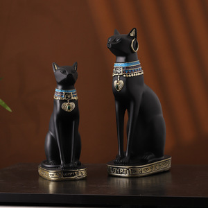 Figurines de chats égyptiens en résine Mystic Arts, lot de 3 statues décoratives pour la maison, le salon, l'entrée et le café - Product Image 3
