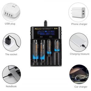 Alonefire <span class=keywords><strong>D4</strong></span> Thông Minh Sạc 18650 26650 21700 Pin LCD Màn Hình Hiển Thị USB 4 Khe Cắm Sạc AA AAA Thông Minh 2A Sạc Nhanh - Product Image 6