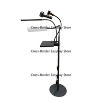 Table d'opération magnétique professionnelle en acier inoxydable 4-en-1 avec lampe LED pour cils, miroir de maquillage et outil portable pour extensions de cils