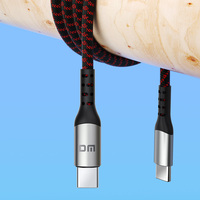 DM 65W Carga rápida Tipo C a Tipo C Cable SL028 con chaqueta de nylon para uso de cámara y computadora