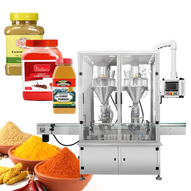 Automatische 50G 100G 200G 500G Vijzel Chili Kruiden Kruidenpoederpot Fles Vulmachine