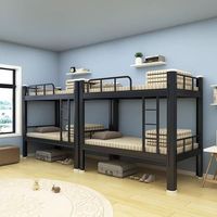 Lit superposé en métal avec échelle au pied du lit, disposition de la pièce flexible pour les petits espaces