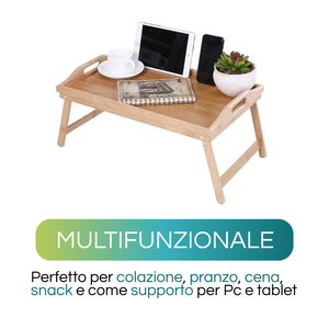 Bandeja de Bambú para Cama 50x30x21cm, Mesa Plegable para Desayuno en Sofá - Product Image 3