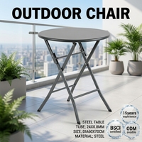 Table pliante d'extérieur en acier, design moderne, légère, pour jardin, mobilier de salle à manger, table pliante