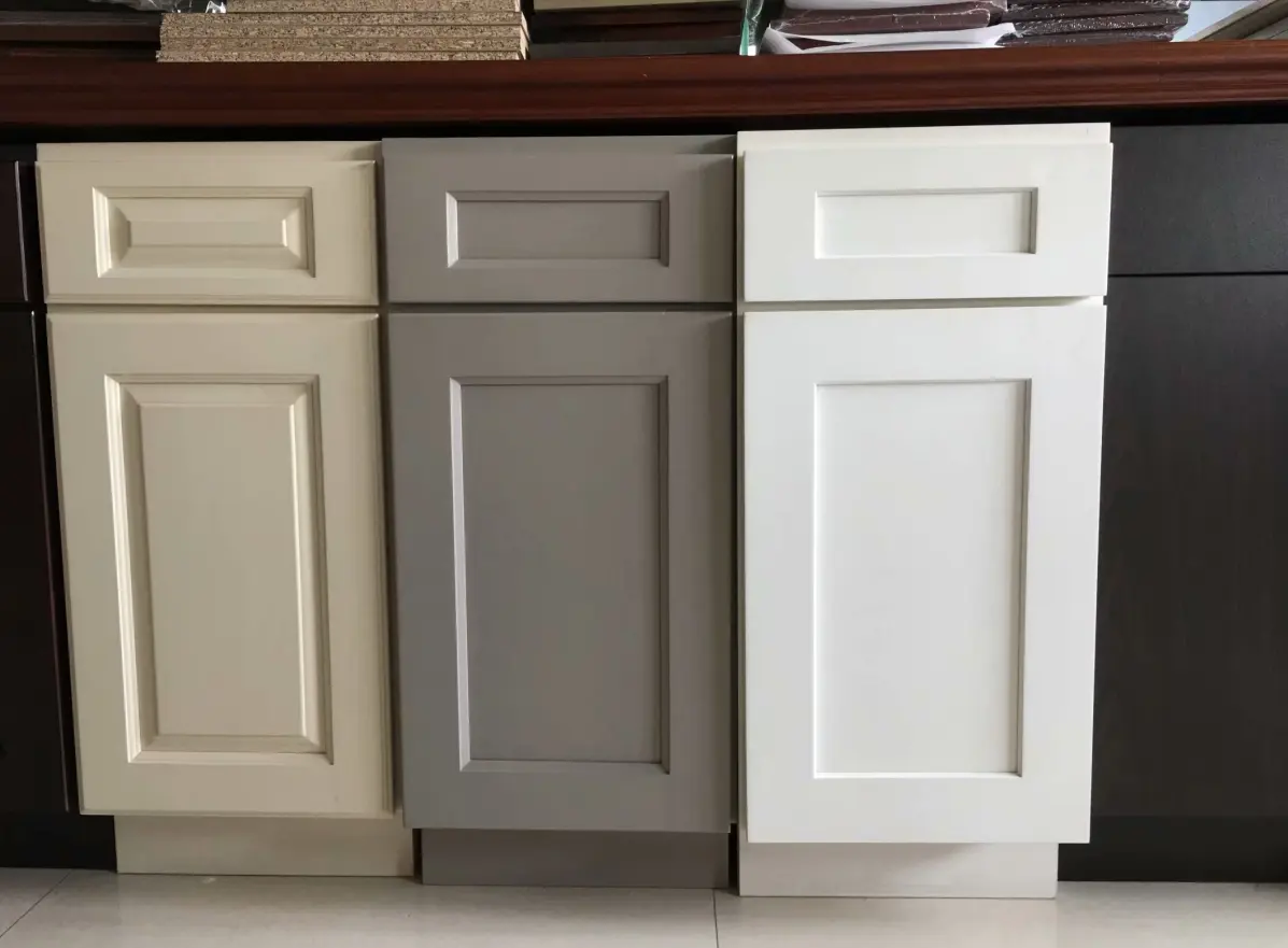 CBMmart French Kitchen Cabinets Modern Apartment Kitchen Cupboard RAL Lacquer Shaker Kitchen Cabinets Full Set Furniture