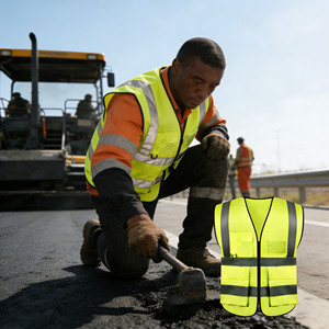 Chaleco de Seguridad Resistente Color Marrón <span class=keywords><strong>para</strong></span> Hombre, Chaleco Reflectante <span class=keywords><strong>para</strong></span> Motocicletas, Reparto, Industria, Chalecos de Seguridad Verde Oscuro de Alta Visibilidad - Product Image 1