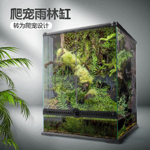 NOMOY PET Bordure avec maille sans verre <span class=keywords><strong>reptile</strong></span> forêt tropicale réservoir mangeoire grenouille à cornes lézard gardien <span class=keywords><strong>reptile</strong></span> réservoir réservoir écologique - Product Image 2