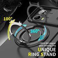 Étuis de téléphone portable de béquille en métal de cercle de fenêtre coulissante pour la couverture arrière de Protection de caméra magnétique de Vivo V60 Lite 5G