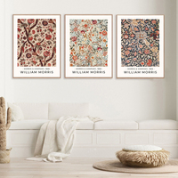 Lot de 3 affiches murales vintage William Morris à imprimé floral, design classique, sans cadre, pour la décoration de la maison et des hôtels