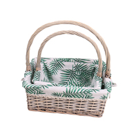Panier de rangement en saule décoratif de haute qualité poignées hautes idéales pour un usage domestique-pour des couvertures Idée cadeau parfaite pour une utilisation quotidienne