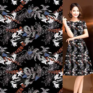 Kain Tekstil Poliester Kain Sifon Krep Lembut Cetak Digital S190195 Baju Wanita Bahan Pakaian Kain Garmen