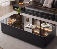 Ensemble de meubles de salon de luxe moderne de haute qualité : Table basse assemblée, Meuble TV, Table à thé en bois et Meuble de rangement au sol pour appartement