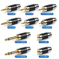 Nouvelle prise Audio en Fiber de carbone plaquée or 2.5mm 3.5mm 4.4mm 6.35mm pour câble 9mm