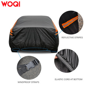 Funda para Auto Hatchback Woqi, Poliéster 190T, Impermeable, Negro Naranja, Dos Tonos, Protección para Todo Clima, Tallas SMLXL - Product Image 5