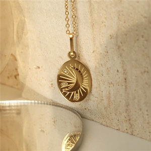 Minimo <span class=keywords><strong>Oro</strong></span> Luna Del Pendente Della <span class=keywords><strong>Moneta</strong></span> Collana Collana In Argento 925 Monili di Modo di Disegno Della Collana Della <span class=keywords><strong>Moneta</strong></span> - Product Image 3