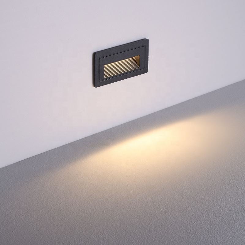 Passun Exterior Lighting Waterproof Ip65 Aluminum Wall Recessed 3w Rectangle Led Stair Step Lighting