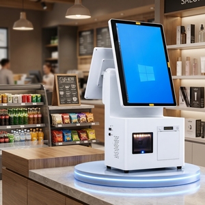 Système de point de vente tout-en-un WUXIN I5-<span class=keywords><strong>3</strong></span>ème génération à double écran avec Bluetooth 5.2 WiFi6 NFC <span class=keywords><strong>pour</strong></span> caisse enregistreuse de supermarché - Product Image 1