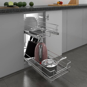 Organisateur professionnel à Double tiroir coulissant à deux niveaux sous l'armoire, fond de 12 pouces - Product Image 1