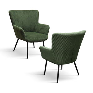 Fauteuil Tweety Bird en velours vert avec base en métal pour salon intérieur - Product Image 2