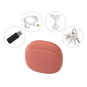 Silicone Headphone Storage Box Mini Earphones Bag Portable Earphone Case Custom Logo Date Cable Organizer Storage Bags