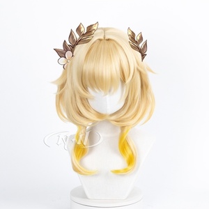 Perruque de Cosplay ND Aglaea Honkai Star Rail Marron Clair, Fibre Haute Température, Réglable, Longue, Résistante à la Chaleur, 130% de Densité, avec Filet Rose - Product Image 3