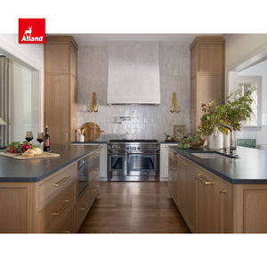 सफेद ओक हार्डवुड द्वारा सरल और क्लैटर-मुक्त फ्लैटेड रसोई कैबिनेट में इनसेट स्लिम शेकर के साथ विवरण और डोवेटेल ड्रॉअर - Product Image 3