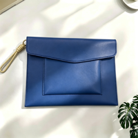 Porte-documents en cuir PU durable, format A4, multicolores, avec poche, sangle de transport, logo personnalisable