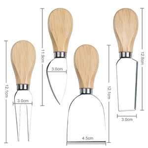4-Piece <strong>Cheese</strong> Tools Wooden Handle Stainless Steel <strong>Cheese</strong> <strong>Knife</strong> <strong>Set</strong> for Cutting <strong>Cheese</strong> - Product Image 2