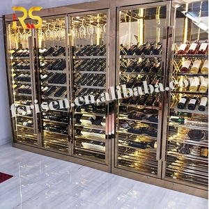 Armoire à vin murale moderne de luxe Foshan, étagères à vin en acier inoxydable, armoire à vin intégrée pour le <span class=keywords><strong>salon</strong></span> - Product Image 5