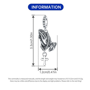 Pendentif Mains en Prière Tendance, Accessoire DIY Haut de Gamme Original pour Bracelet et Collier, Vente en Gros pour Femmes - Product Image 5