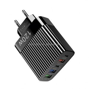 อะแดปเตอร์แปลงไฟแบบ Universal 120W 5 พอร์ต สำหรับเดินทาง ใช้ได้กับปลั๊ก US EU UK พร้อมพอร์ต Type-C และ USB-A สำหรับโทรศัพท์มือถือและหูฟัง - Product Image 5