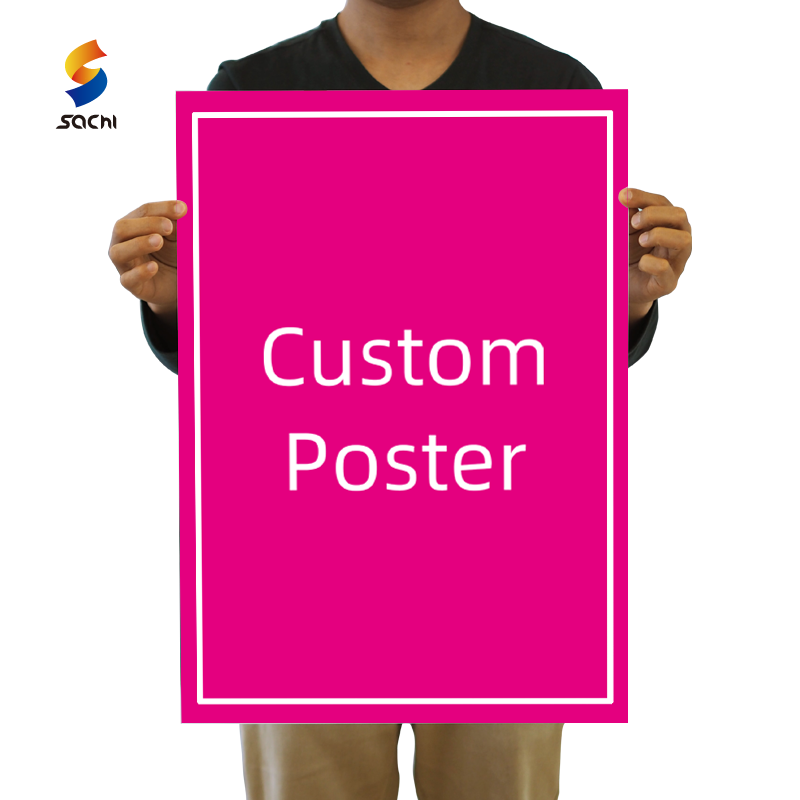 Custom poster printing laminated gym wallpaper poster wall art advertising stick poster