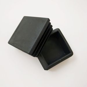 Plastic Square Tube Plug Leg <b>Protection</b> Pad Black Anti Slip For Furniture Chair <b>Table</b> Foot Inserts - Product Image 1